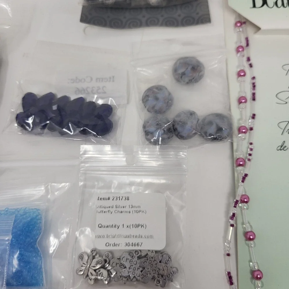 Bundle Of Jewelry Making Supplies Arts Crafts Glass Beads Millifiore Lot#9